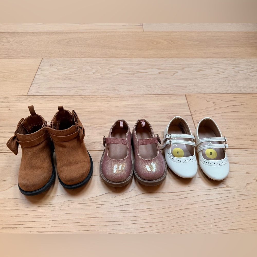 Toddler Sz 5 girls dress shoes/boots. 3 pairs